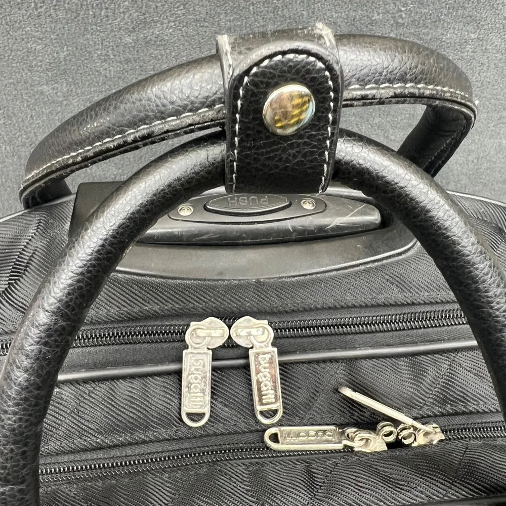 Bugatti Rolling Carry On Briefcase Laptop Travel Quilted Black